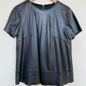 BANANA REPUBLIC LAMB LEATHER SHIRT BLACK S
